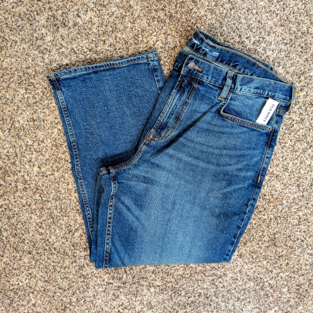 Woman's Size 20 (42X30) Relaxed Loose Flex Fit Blue Denim Jeans from OLD NAVY